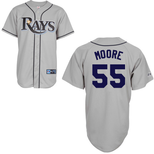 Matt Moore #55 mlb Jersey-Tampa Bay Rays Women's Authentic Road Gray Cool Base Baseball Jersey